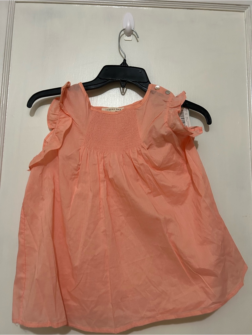 Copper Key Peach Pink Ruffle-Sleeve Girls Top